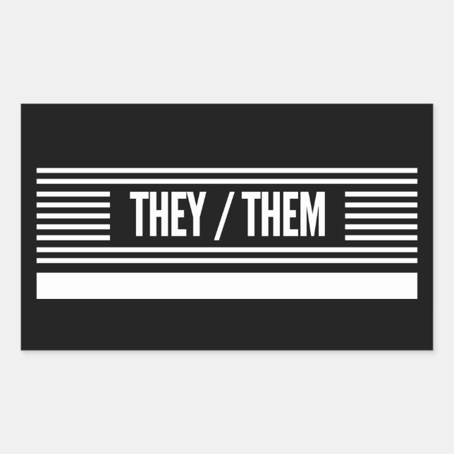 Adesivo Retangular Eles estão em faixas com espaço para escrevendo (Frente)