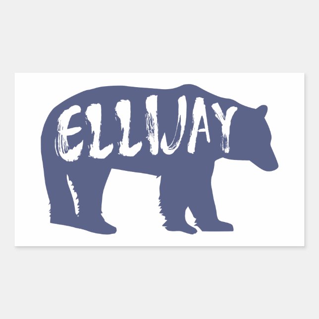 Adesivo Retangular Ellijay Georgia Bear (Frente)