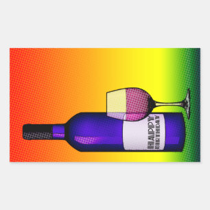 Adesivo Retangular elogios do feliz aniversario