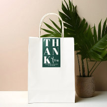 Emerald Green Bold Simple Obrigado Favor De Casame