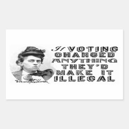 Adesivo Retangular Emma Goldman - Votando Padrões de Citação