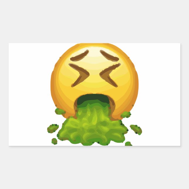Adesivo Retangular emoji vomitando (Frente)