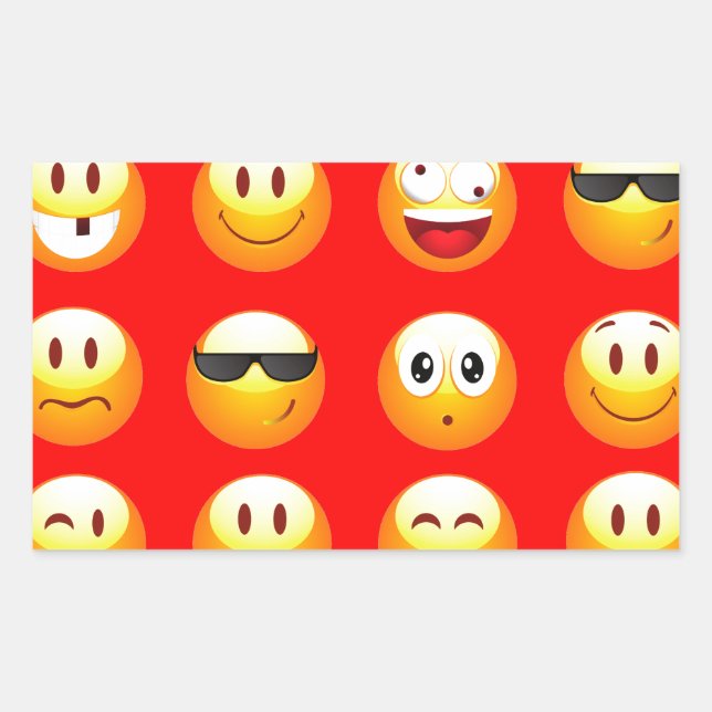 Adesivo Retangular emojis vermelhos (Frente)