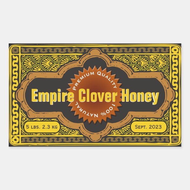 Adesivo Retangular Empire Clover Large Honey Jar (Frente)