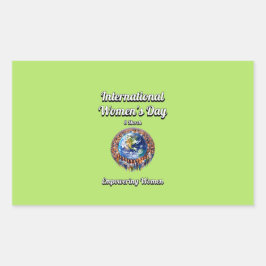 Adesivo Retangular Empoderando as mulheres. Dia Internacional da Mulh