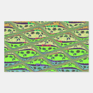 Adesivo Retangular Encantando Jardim Eclético Verificado Beleza Flora