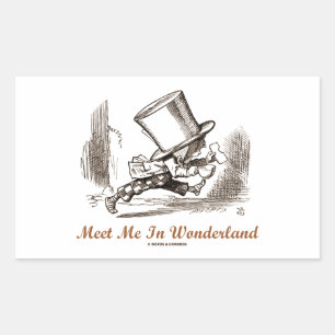 Adesivo Retangular Encontre-Me Em Wonderland (Mad Hatter Running)