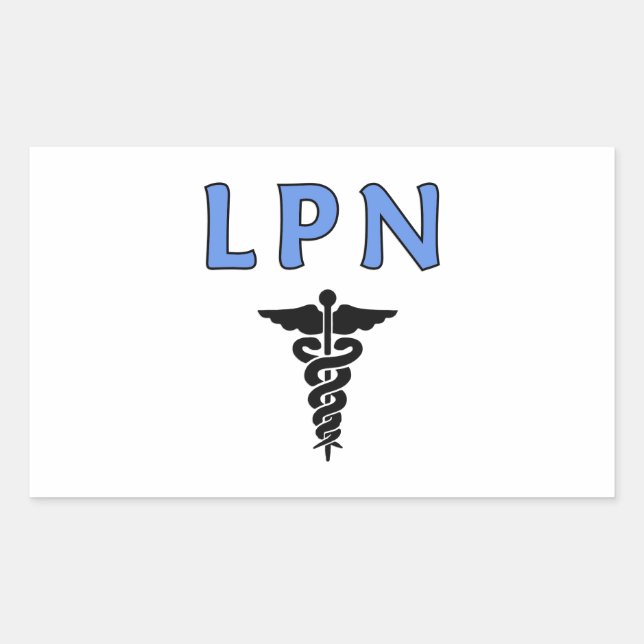 Adesivo Retangular Enfermeiros LPN Caduceus (Frente)