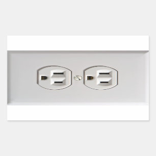 Adesivo Retangular Enganados elétricos falsificados da brincadeira d