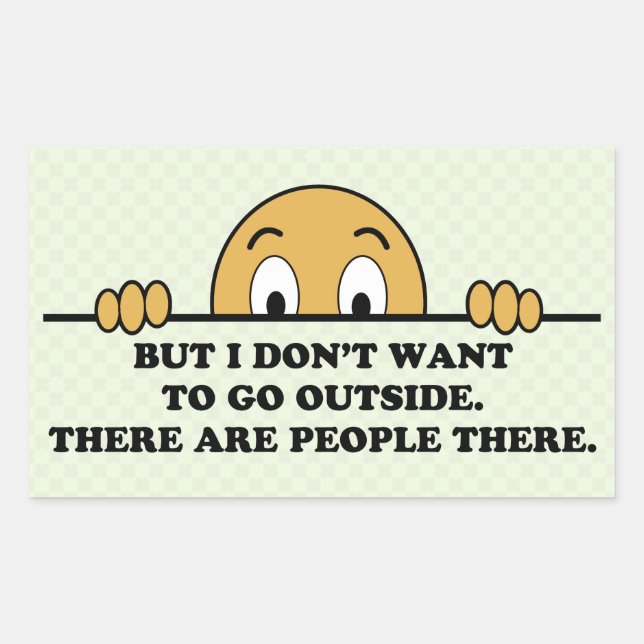 Adesivo Retangular Engraçado Ansiedade Social Coronavírus (Frente)