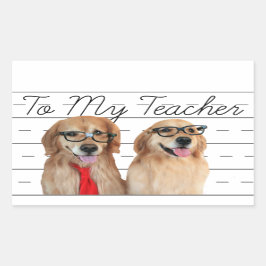 Adesivo Retangular Engraçado Ouro Retriever Apreciação de Professores