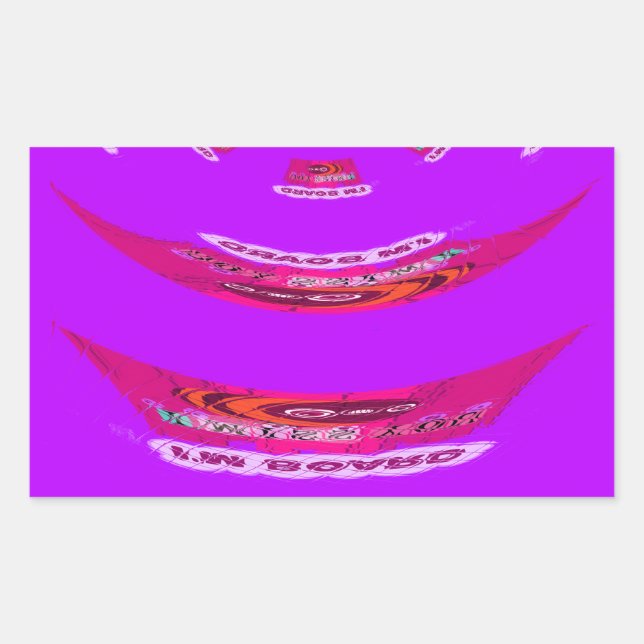 Adesivo Retangular Engraçado, sinto sua falta, estou entediado (Frente)