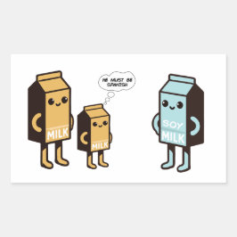 Adesivo Retangular Engraçado Soy Milk Humor - Quadrinho de leite