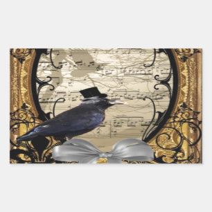 Adesivo Retangular Engraçado vintage Gothic.