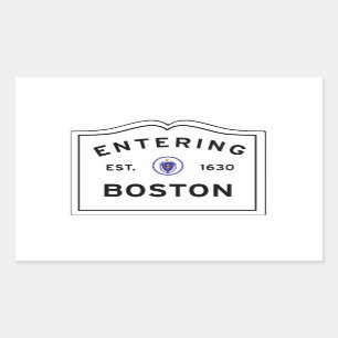 Adesivo Retangular Entrando na cidade de MÃES de Boston