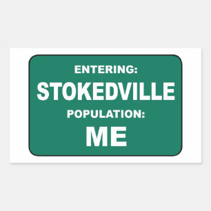 Adesivo Retangular Entrando na População de Stokedville Me