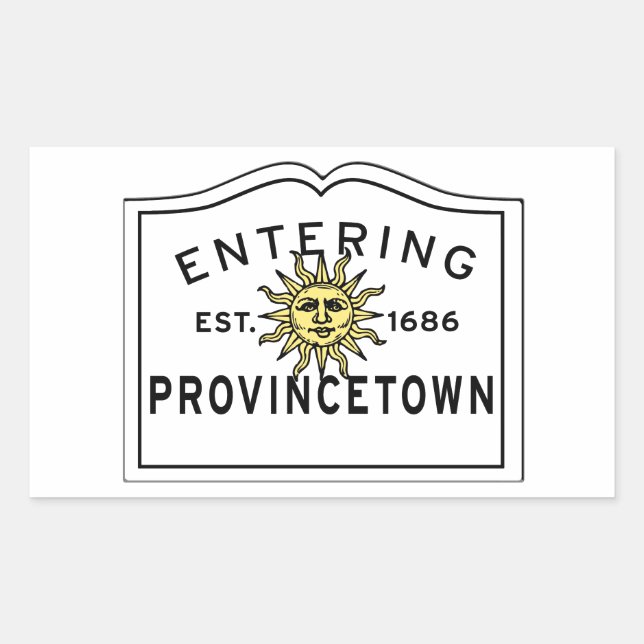 Adesivo Retangular Entrando na Provincetown Massachusetts Town Sign (Frente)