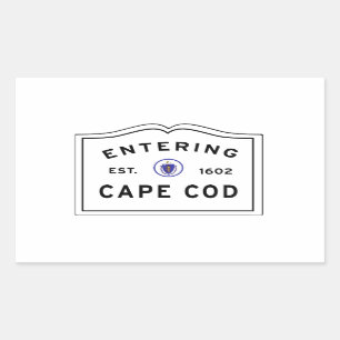 Adesivo Retangular Entrando no Cabo Cod Massachusetts Sinal