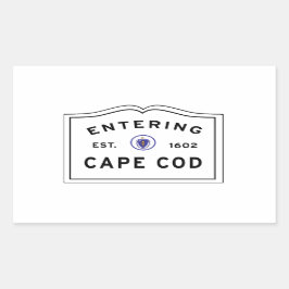 Adesivo Retangular Entrando no Sinal de Massachusetts de Cape Cod