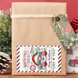 Adesivo Retangular Entrega Especial Bonita De Natal De Papais noeis
