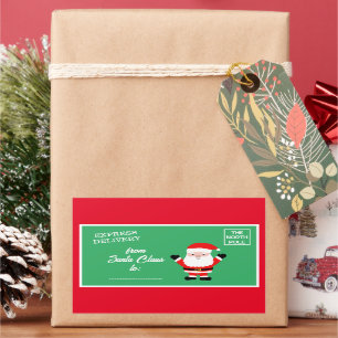 Adesivo Retangular Entrega Expressa do Polo Norte de Santa Claus