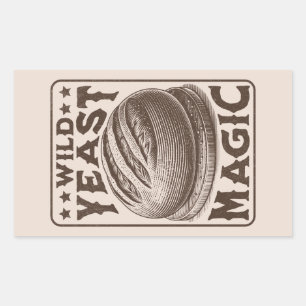 Adesivo Retangular Entusiasta de produção de pão de levedura mágica s