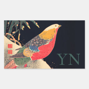 ADESIVO RETANGULAR ENVELOPE SEAL STICKER: BLOCO DE MADEIRA JAPONÊS