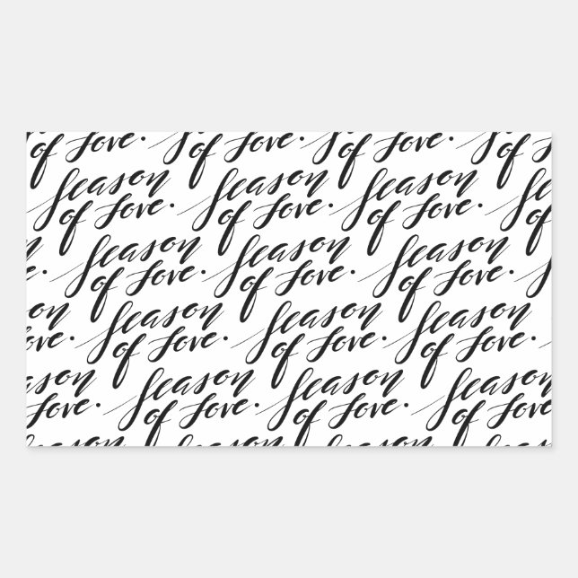 Adesivo Retangular época de amor com script manual (Frente)