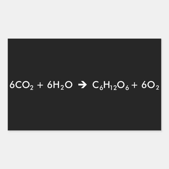 Adesivo Retangular Equação de fotossíntese (Frente)