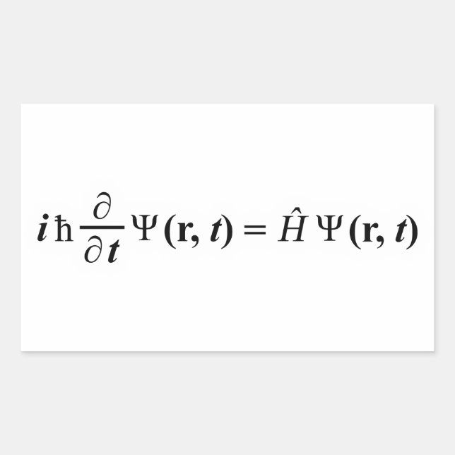 Adesivo Retangular Equação Schrödinger Gleichung Schrodingers (Frente)
