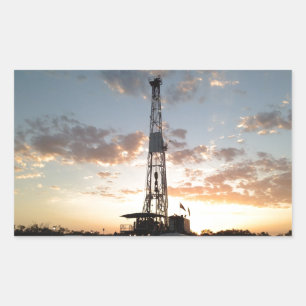 Adesivo Retangular Equipamento de perfuração ocidental de Texas