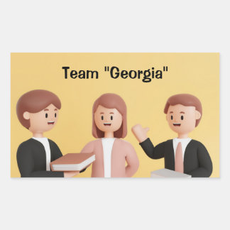 Adesivo Retangular Equipe da Empresa Participante do Grupo Personaliz