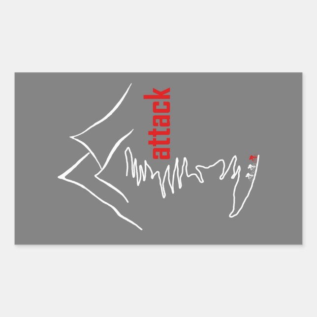 Adesivo Retangular Escalada de ciclismo, ataque (Frente)