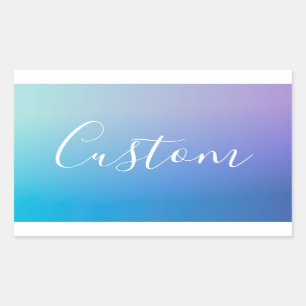 Adesivo Retangular Escrita de Roteiro Editável Moderna Ombre Colori