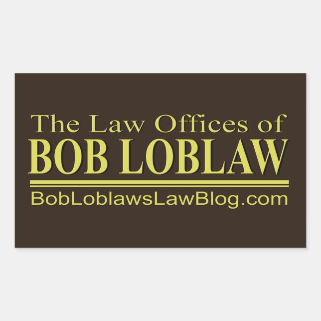 Adesivo Retangular Escritórios de Direito do BOB LOBLAW (Frente)