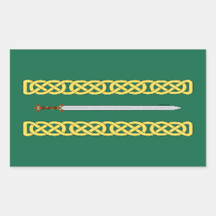 Adesivo Retangular Espada celta e Knotwork