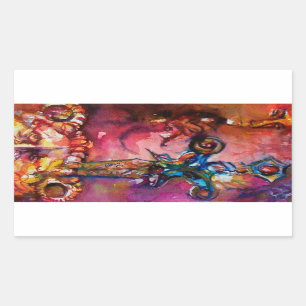 Adesivo Retangular Espada mágica de EXCALIBUR, fantasia amarela