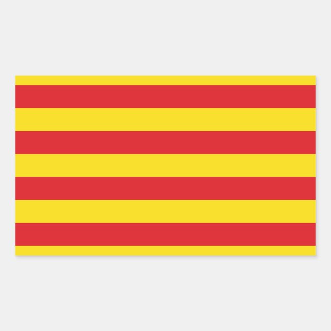 Adesivo Retangular Espanha: Catalunha La Senyera (Frente)