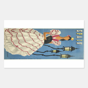 Adesivo Retangular ESPANHA de Viagens vintage