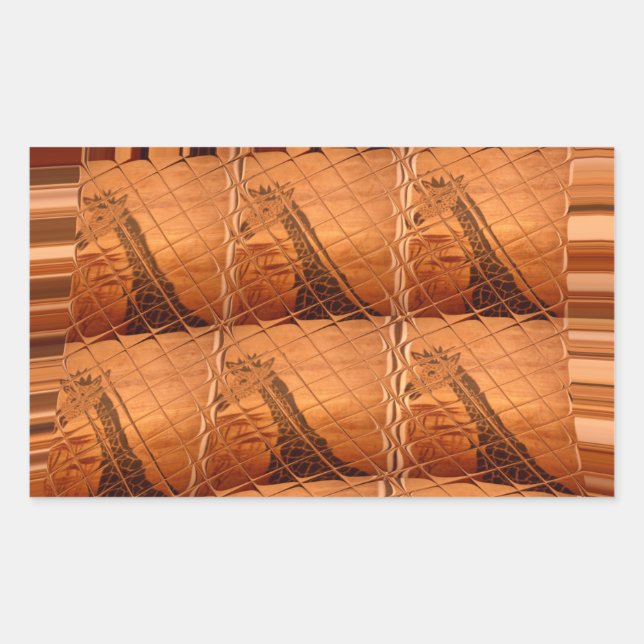 Adesivo Retangular Espelho Africano Tradicional: Girafa Tecida (Frente)