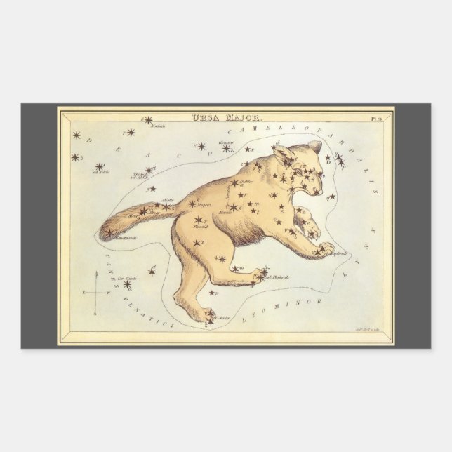 Adesivo Retangular Espelho de Urânia, Mapa Celeste de Astronomia Anti (Frente)