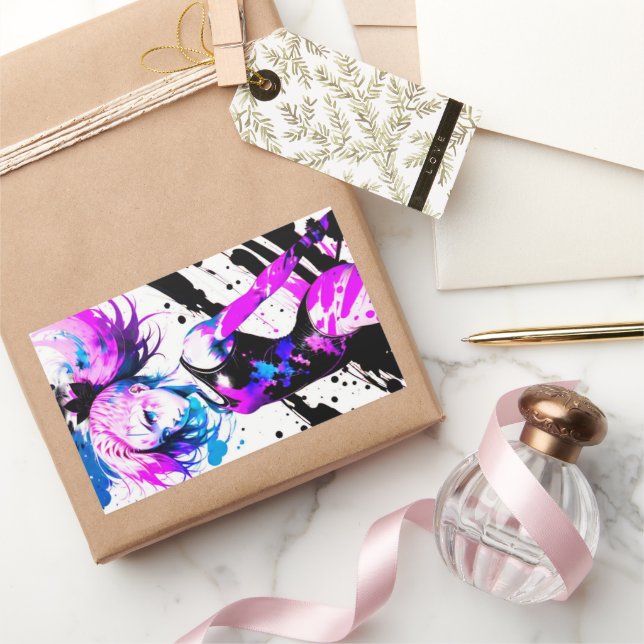 Adesivo Retangular Espírito Abstrato de ginástica do ginasta (Presentear)