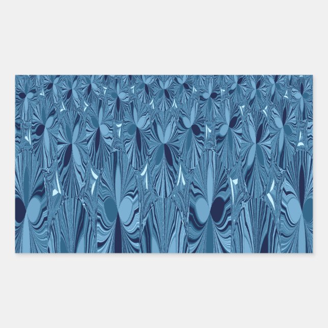 Adesivo Retangular Esplendor Celestial: Design de Rosa Azul Iridescen (Frente)