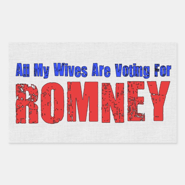 Adesivo Retangular Esposas Para Romney (Frente)