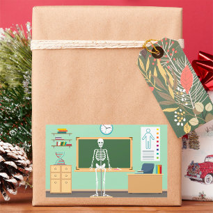 Adesivo Retangular Esqueleto de classe científica