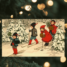 Adesivo Retangular Esqui de inverno