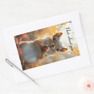 Adesivo Retangular Esquilo, loucos sobre você