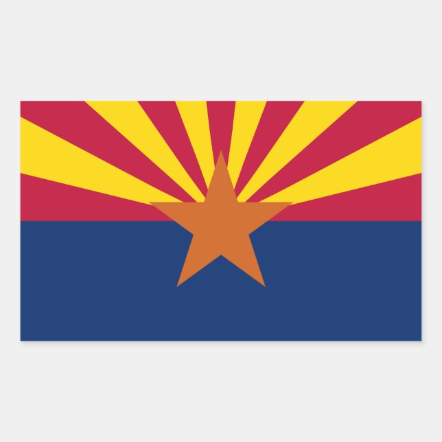Adesivo Retangular Estado de bandeira da Arizona (Frente)