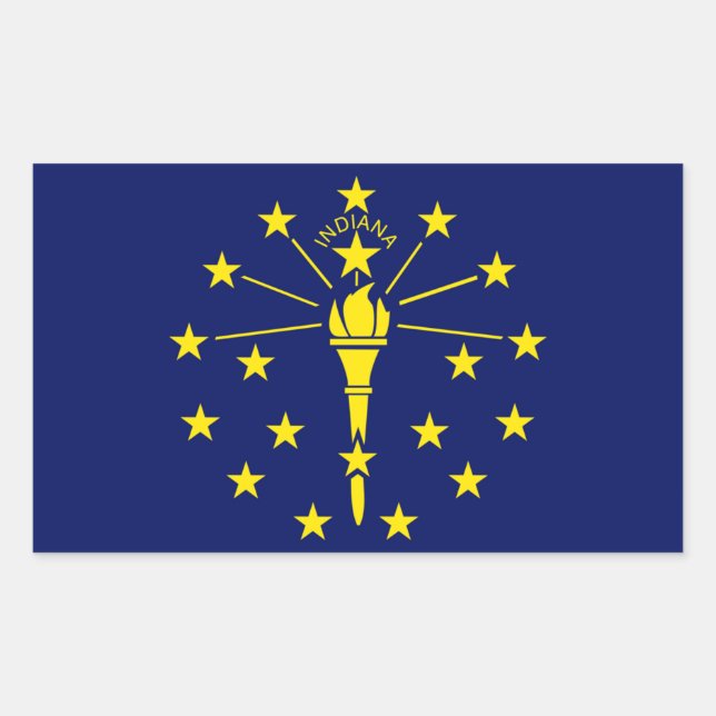 Adesivo Retangular Estado de Indiana Flag Sticker (Frente)