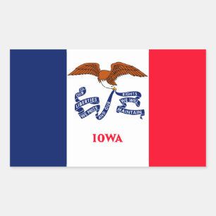 Adesivo Retangular Estado de Iowa Design